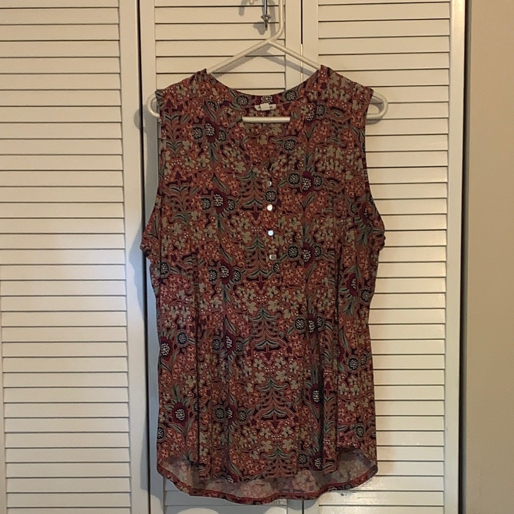 Westport Brown Sleeveless Blouse with Relaxed Fit